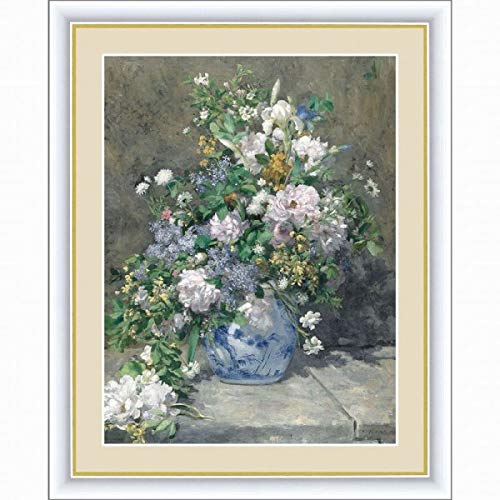 Amazon.co.jp: ルノワール『春のブーケ』高精彩工芸画+手彩 静物画